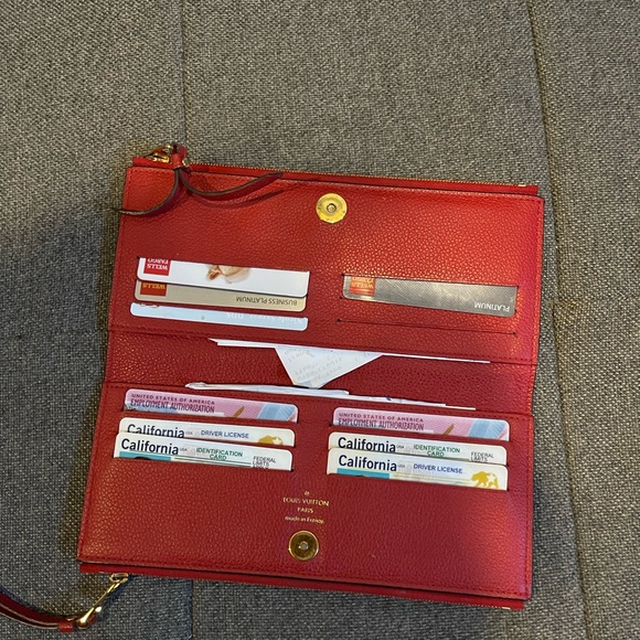 Louis Vuitton Wallet Purse Long Wallet Epi Red Woman Authentic Used - Picture 5 of 5